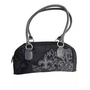 NFL New Orleans Saints Purse Handbag Football New Zipper Handle Black Logo